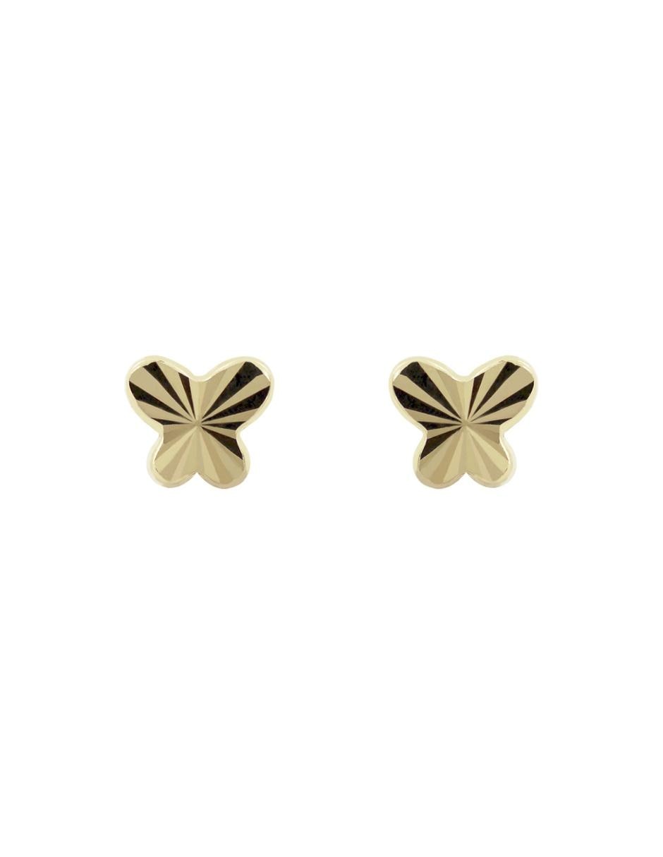 Broqueles de mariposa de oro con acabado brillante zirconia 2