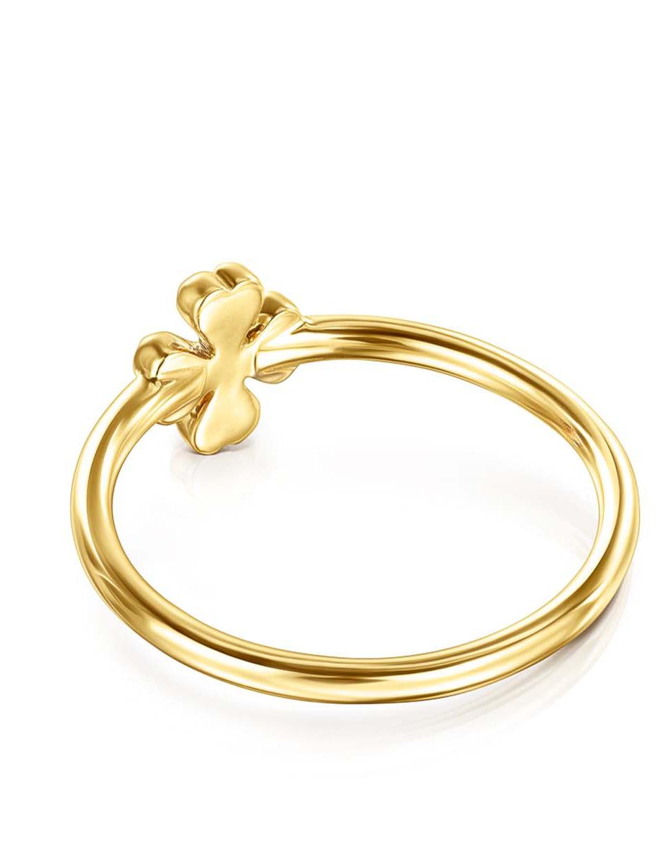 Anillo de flor Good Vibes 18 k de oro diamante lustre 3