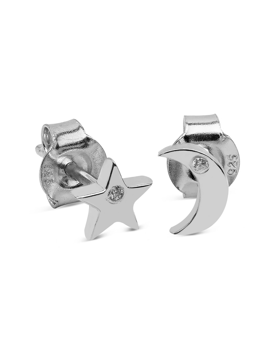 Broqueles de oro blanco14 K con acabado pavé diamante 2