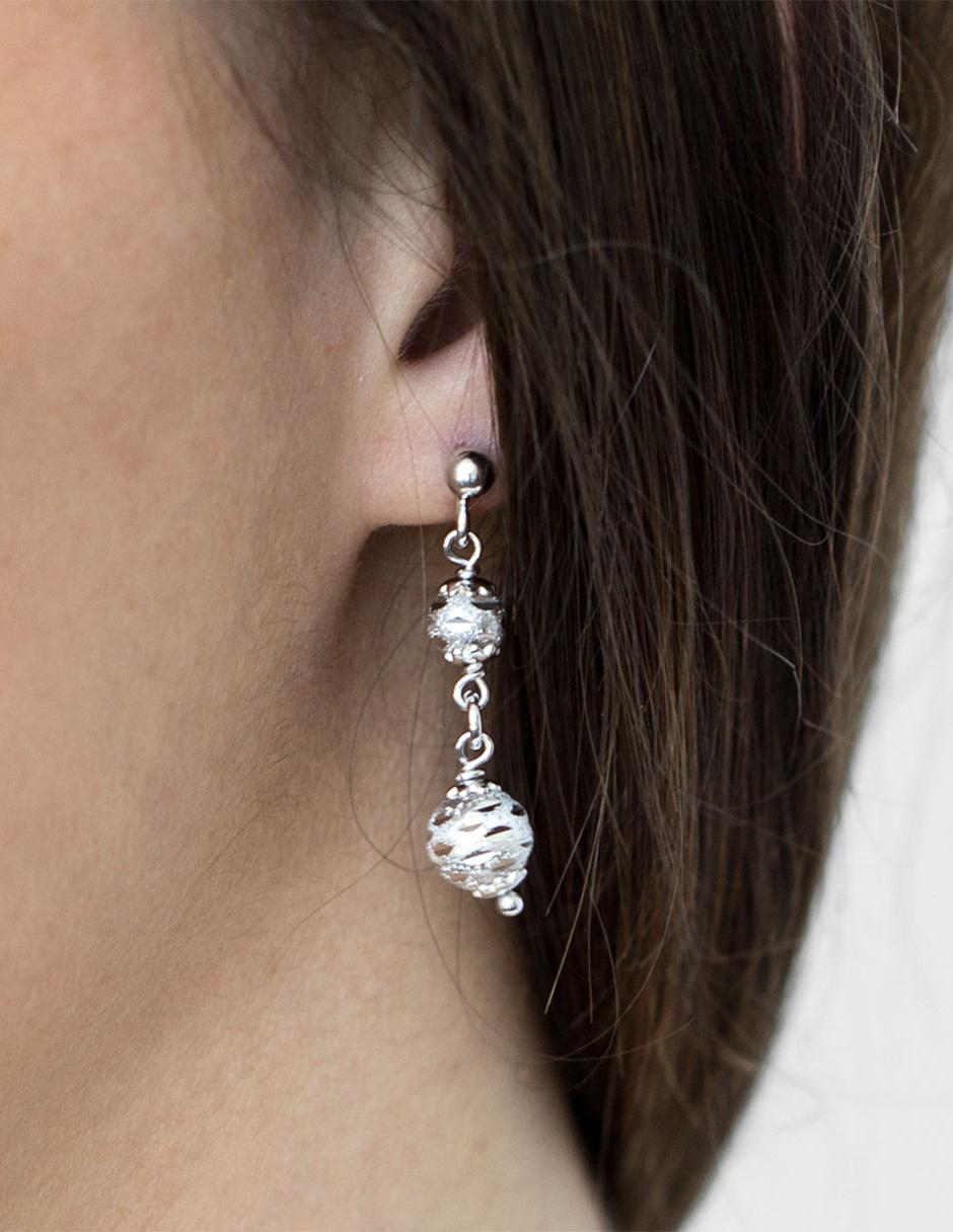 Aretes de plata P 925 con acabado brillante 4