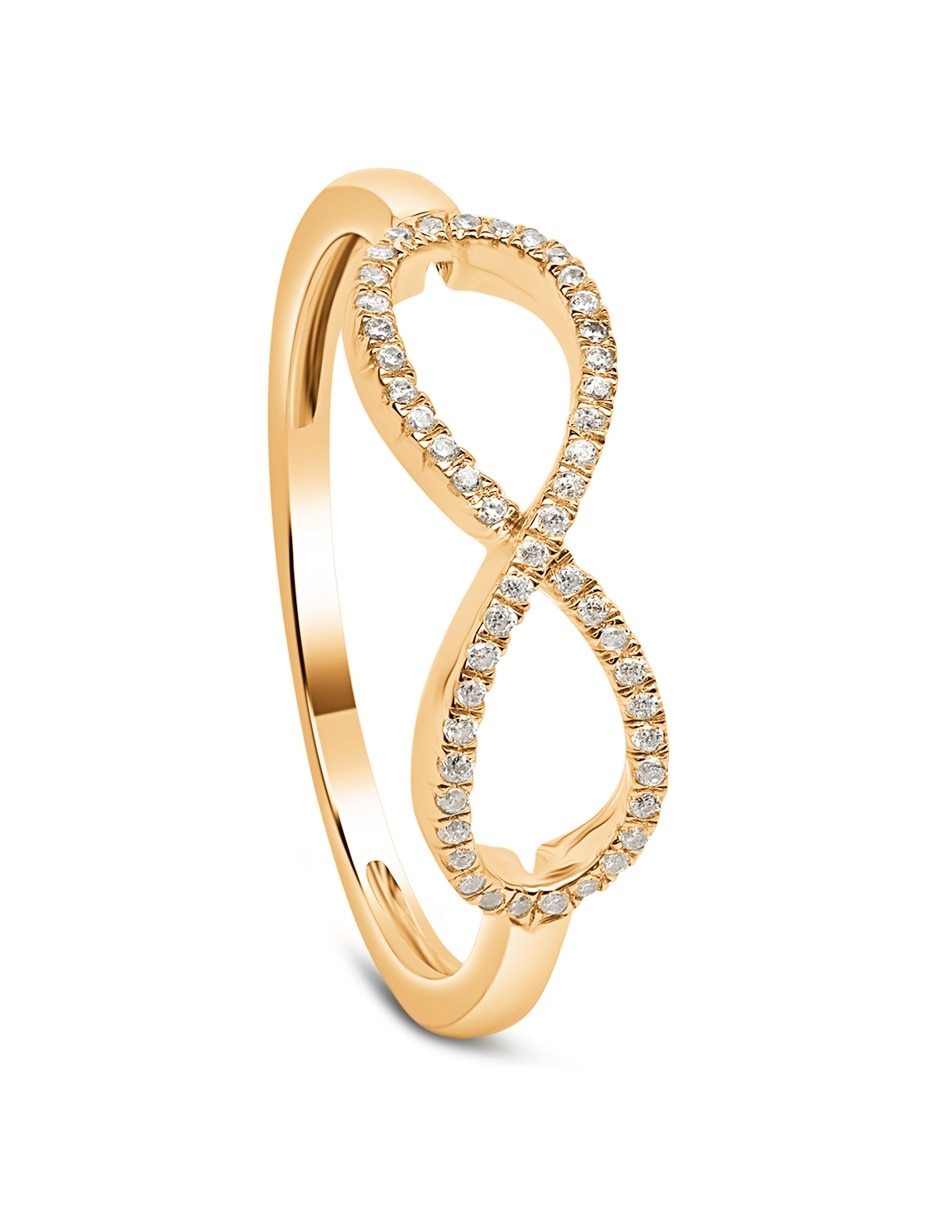 Anillo de infinito 14 k de oro amarillo diamante pulido 2
