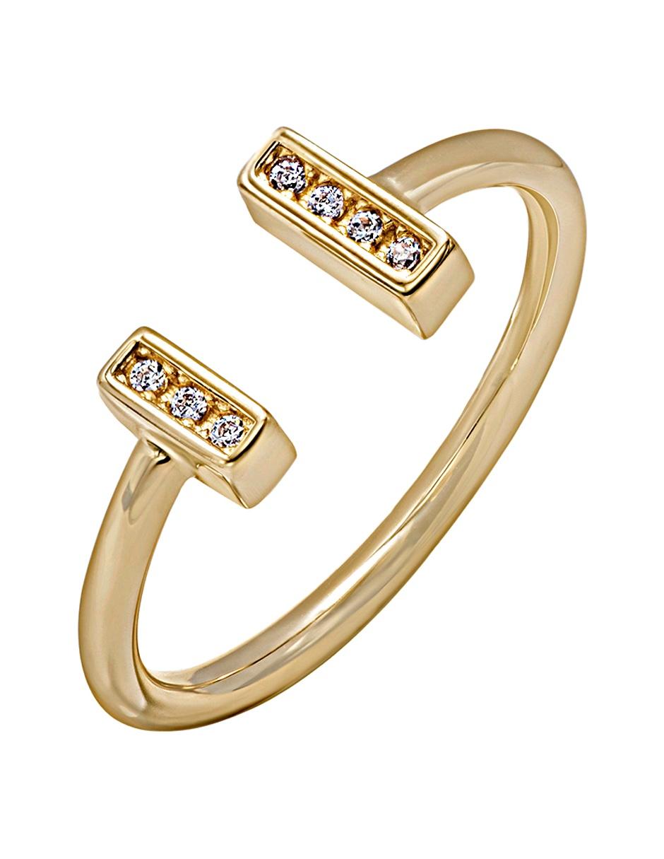 Anillo 14 k de oro zirconia cúbica brillante 1