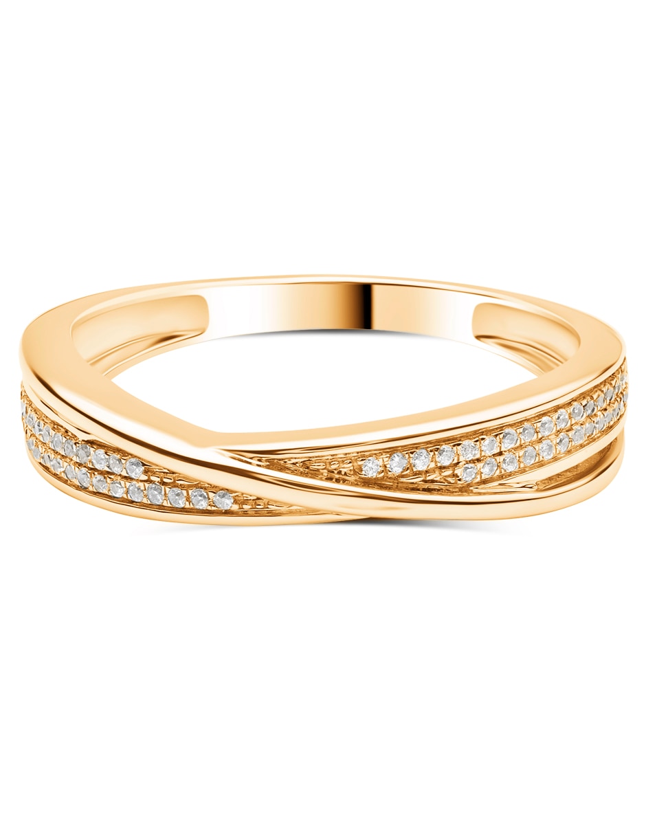 Anillo 14 k de oro amarillo diamante pulido Anillo 14 k de oro amarillo diamante pulido