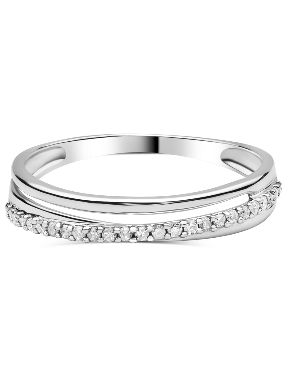 Churumbela de oro blanco 14 k diamante
