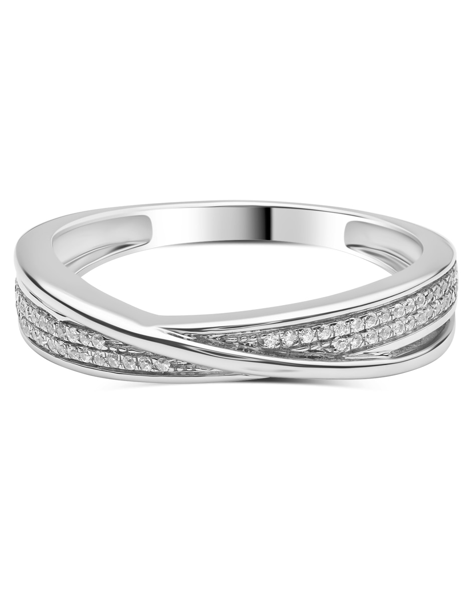 Churumbela de oro blanco 14 k diamante