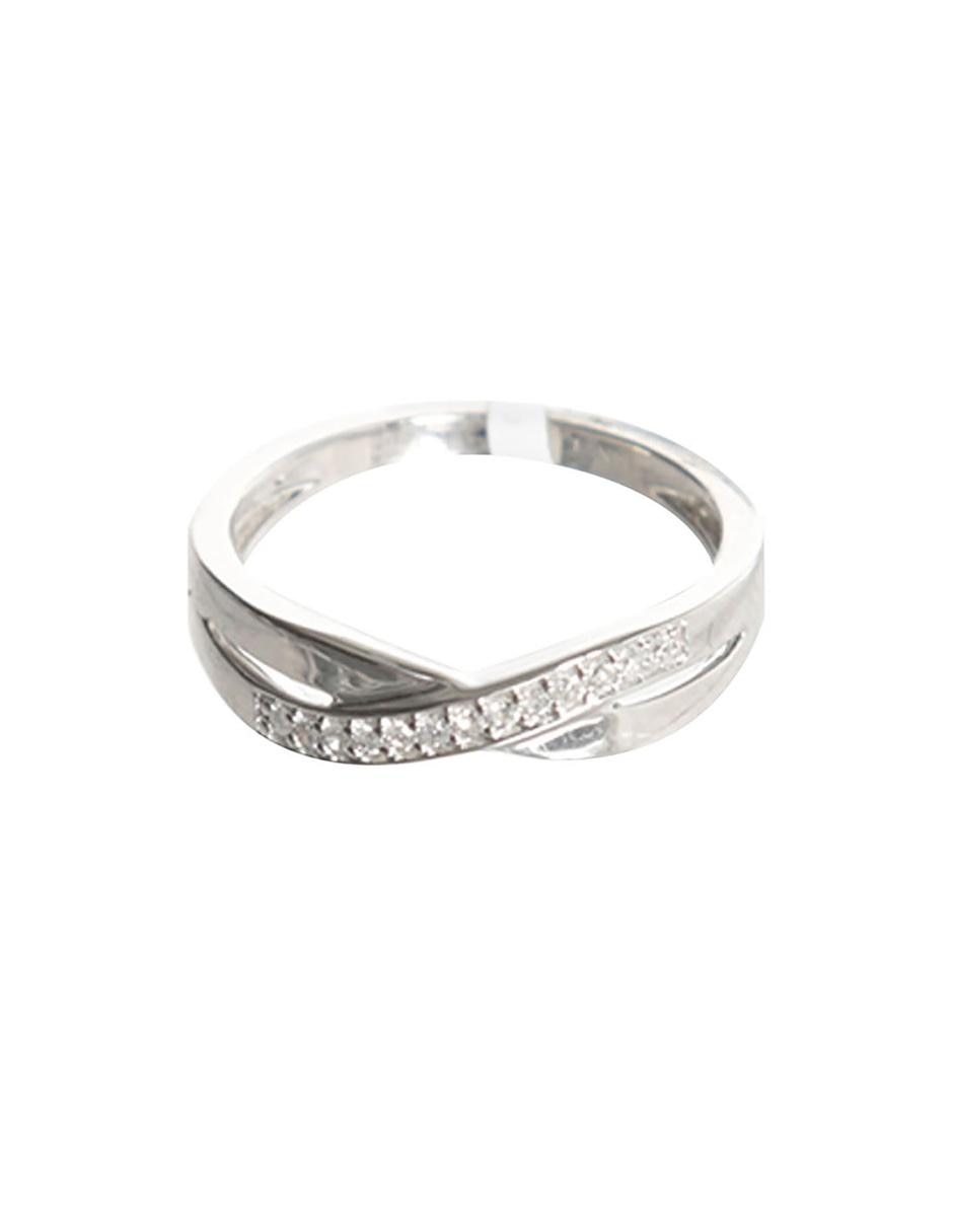 Anillo 14 k de oro blanco diamante pulido 2