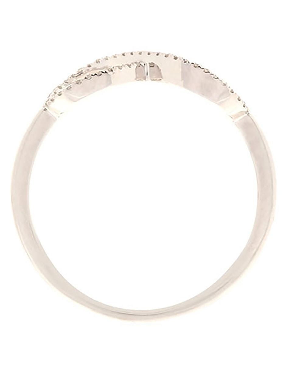 Anillo de infinito 14 k de oro blanco diamante pulido 2