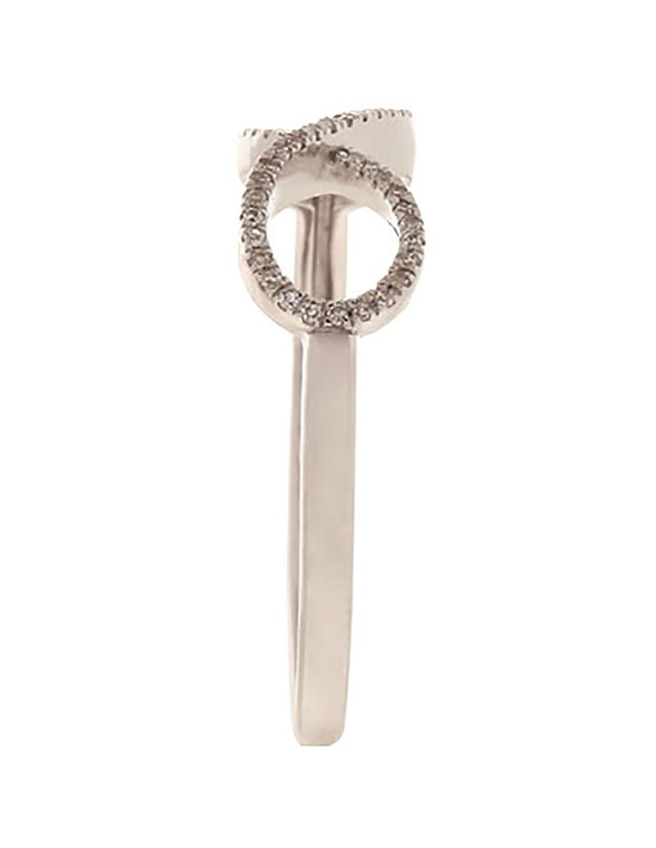 Anillo de infinito 14 k de oro blanco diamante pulido 4