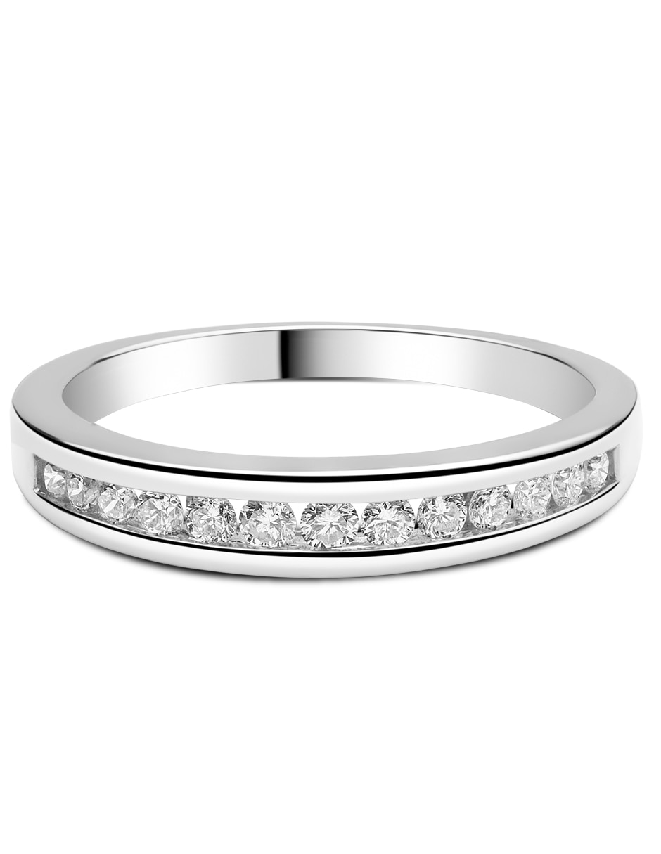 Churumbela de oro blanco 14 k diamante