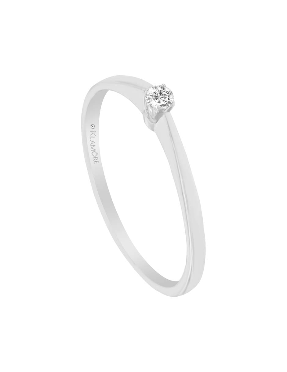 Solitario de oro blanco 14 k Klamore diamante Liverpool