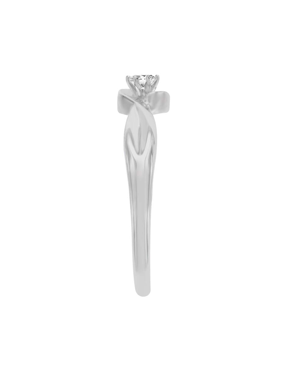 Solitario de oro blanco 14 k Mirel diamante 5