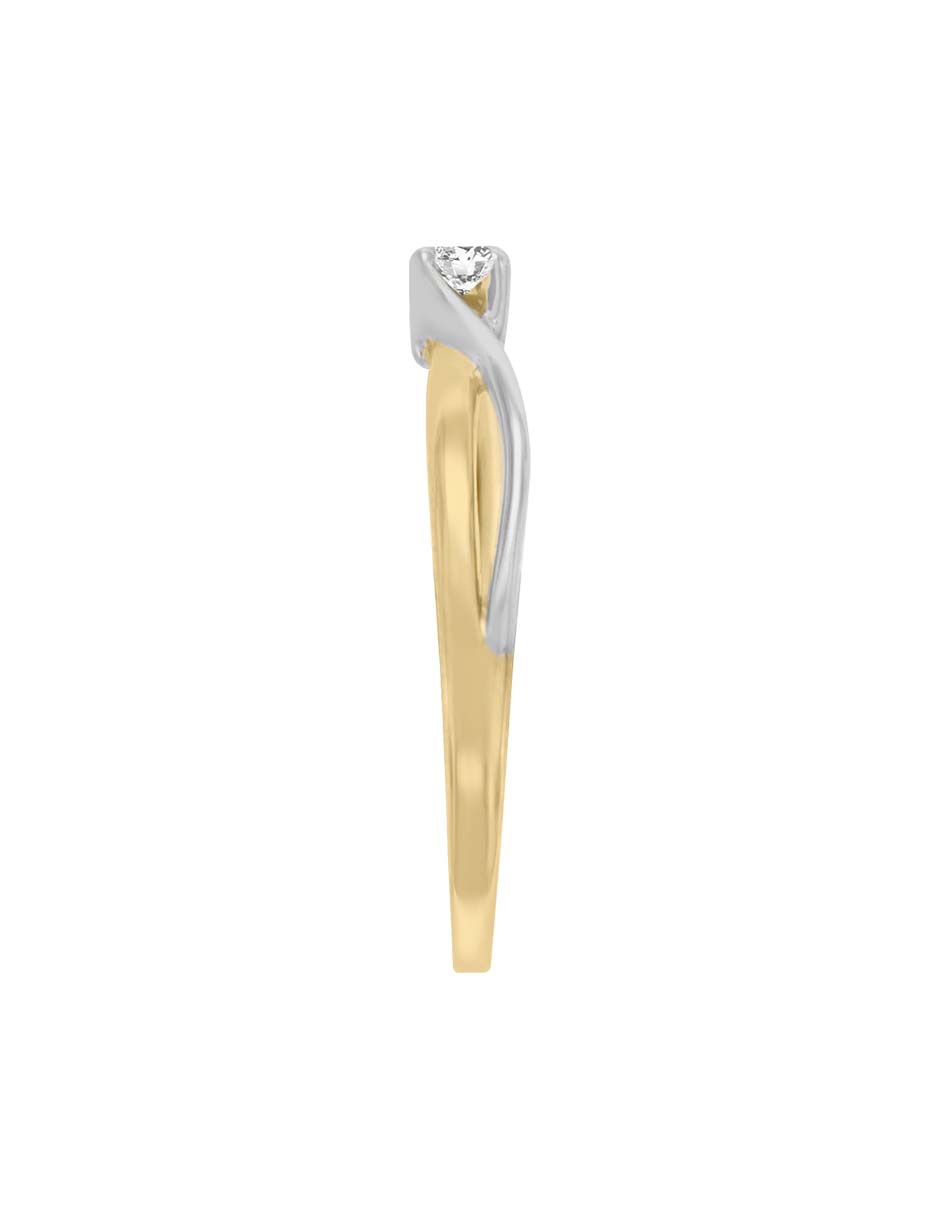 Solitario de oro blanco 14 k Cora diamante 2