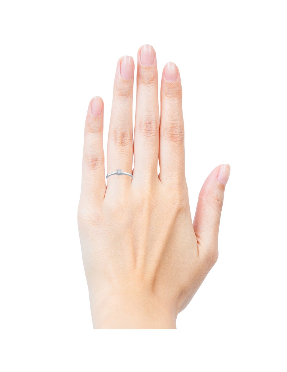 Solitario de oro blanco 14 k Athan diamante 4