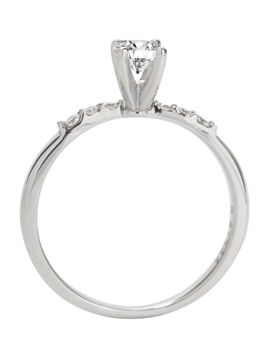 Solitario de oro blanco 14 k diamante 3