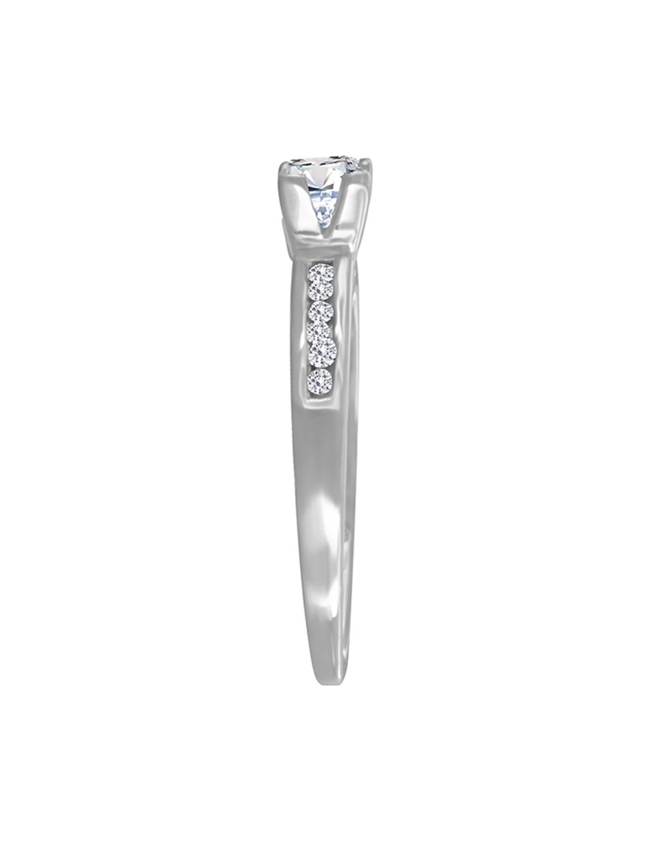 Solitario de oro blanco 14 k Ela diamante 2