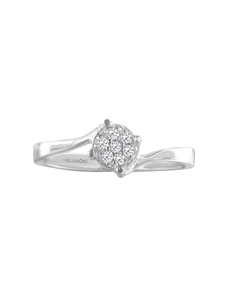 Solitario de oro blanco 14 k Kailani diamante