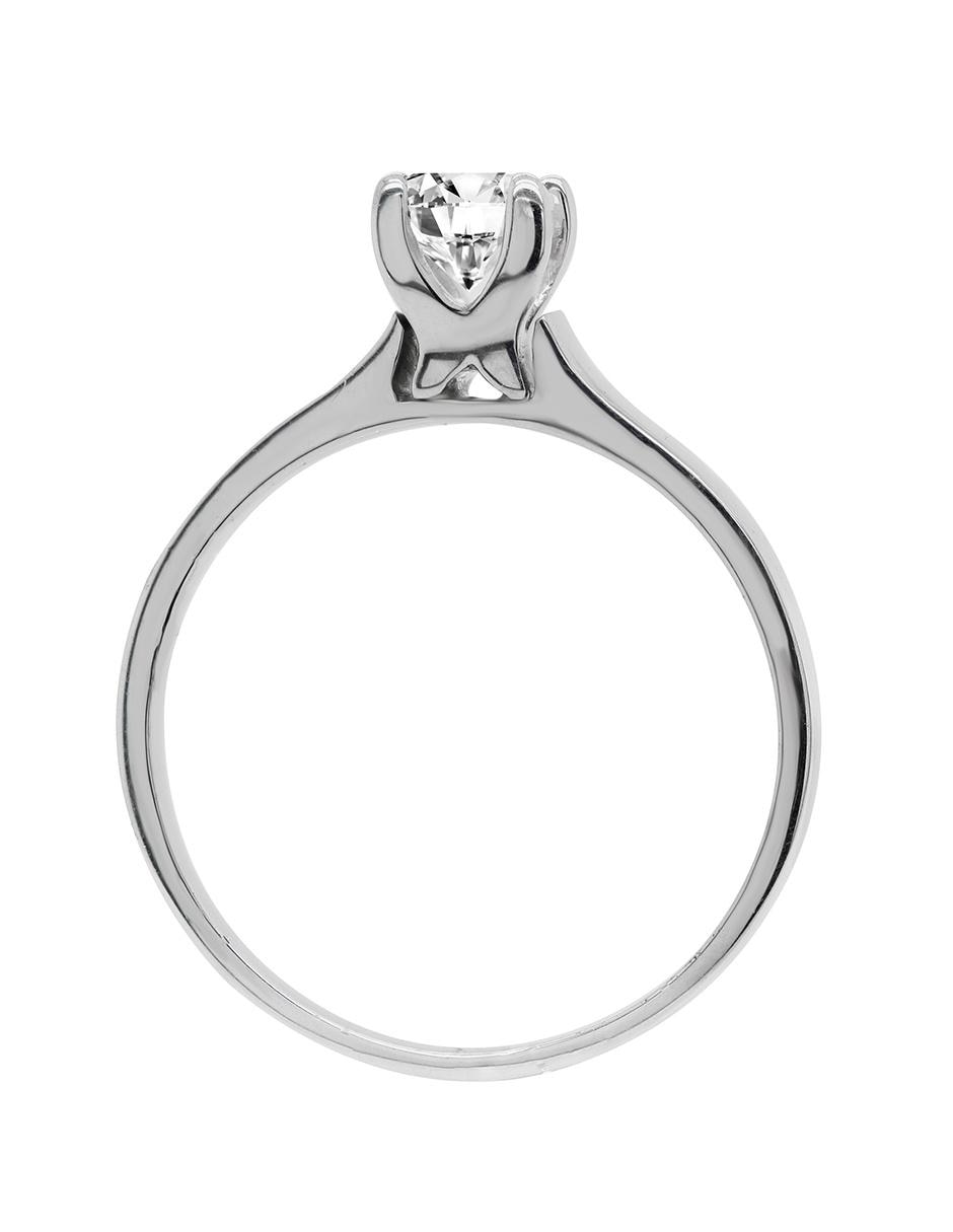 Solitario de oro blanco 14 k diamante 2