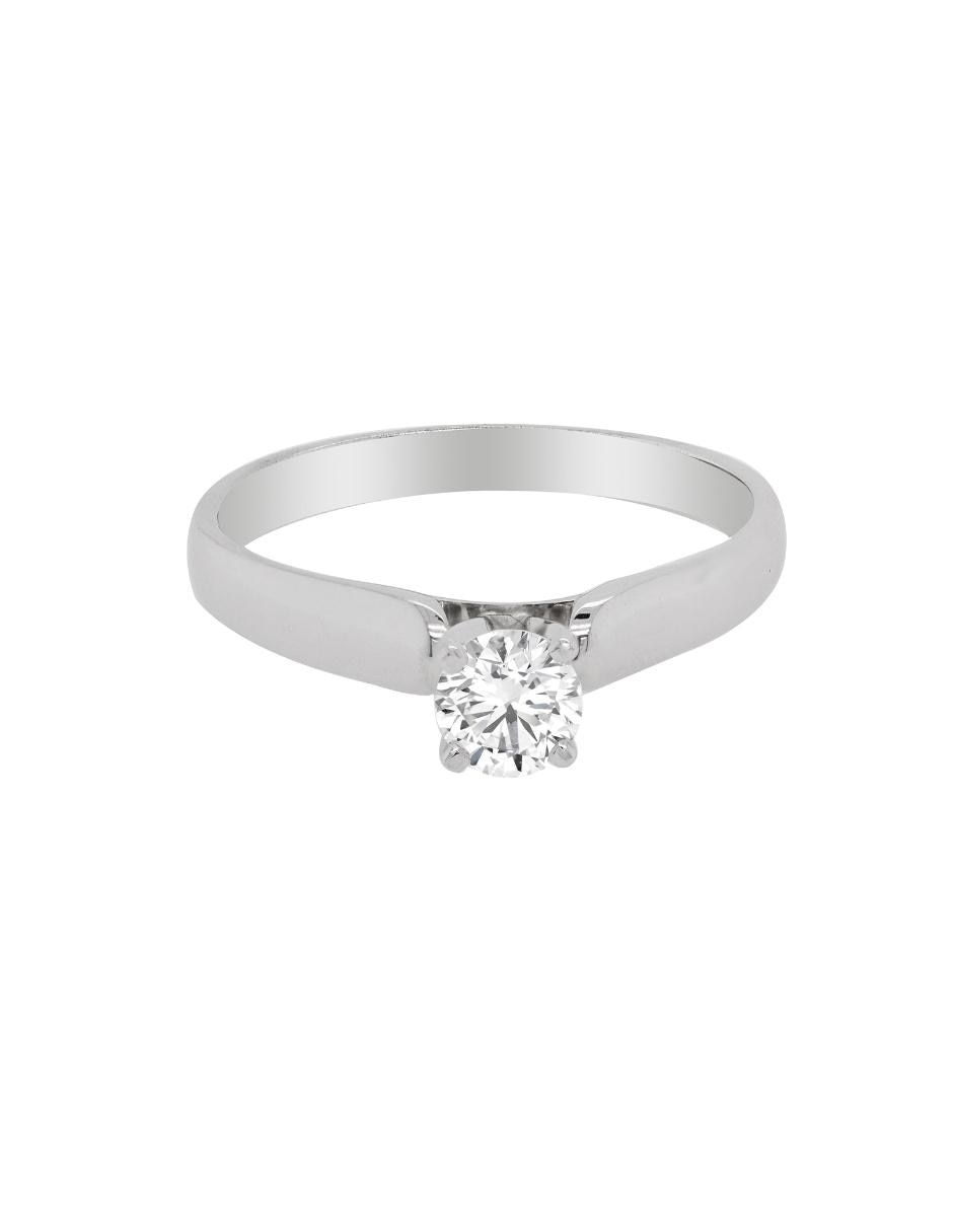 Solitario de oro blanco 14 k diamante