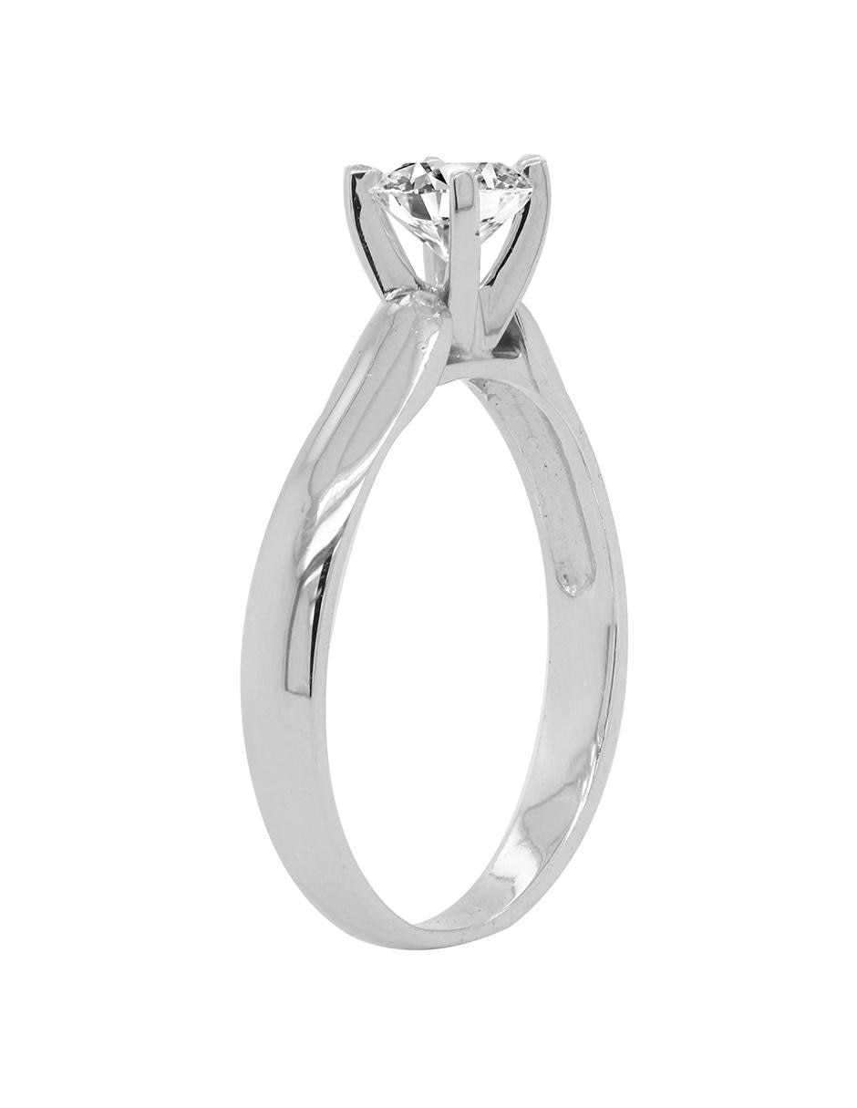 Solitario de oro blanco 14 k diamante 2