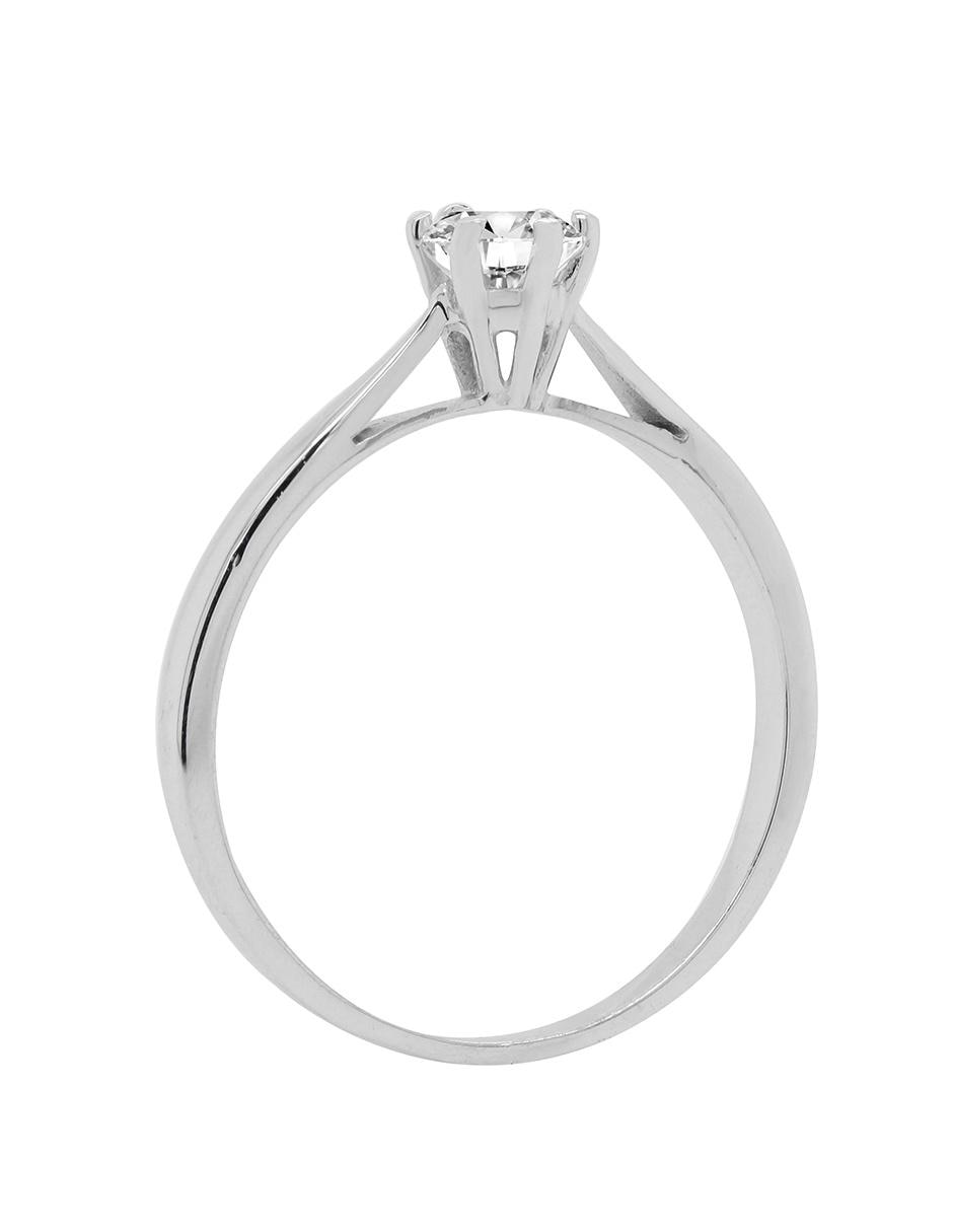 Solitario de oro blanco 14 k diamante 2