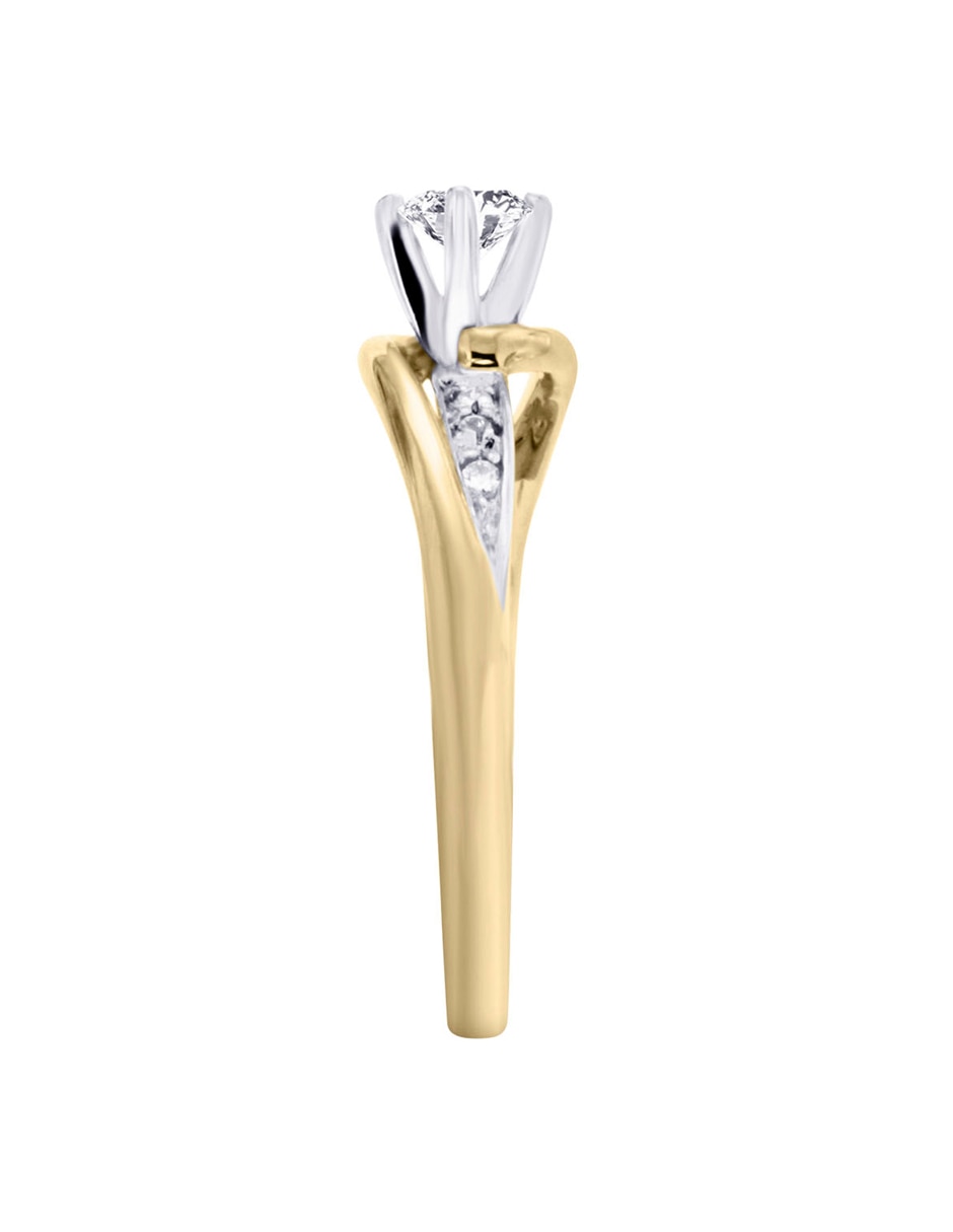 Solitario de oro 14 k Amber diamante 4