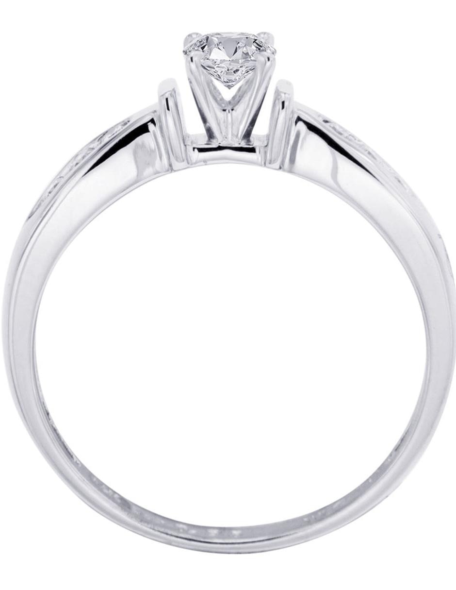 Solitario de oro blanco 14 k Fedelta diamante 2