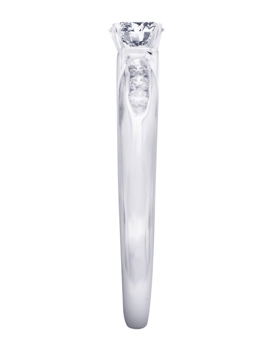 Solitario de oro blanco 14 k Fedelta diamante 4