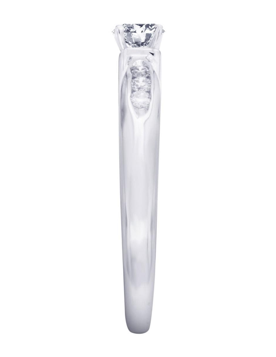 Solitario de oro blanco 14 k Fedelta diamante 2