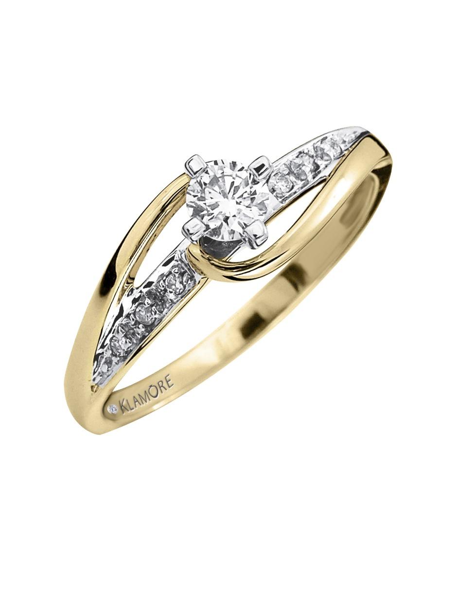 Solitario de oro 14 k Amber diamante 4