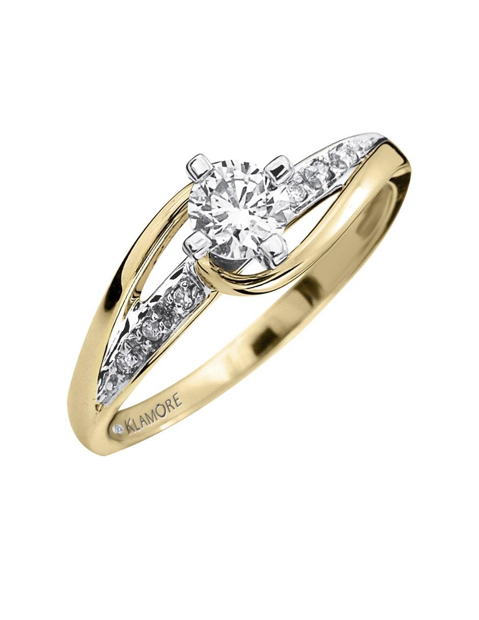 Solitario de oro 14 k Amber diamante 4