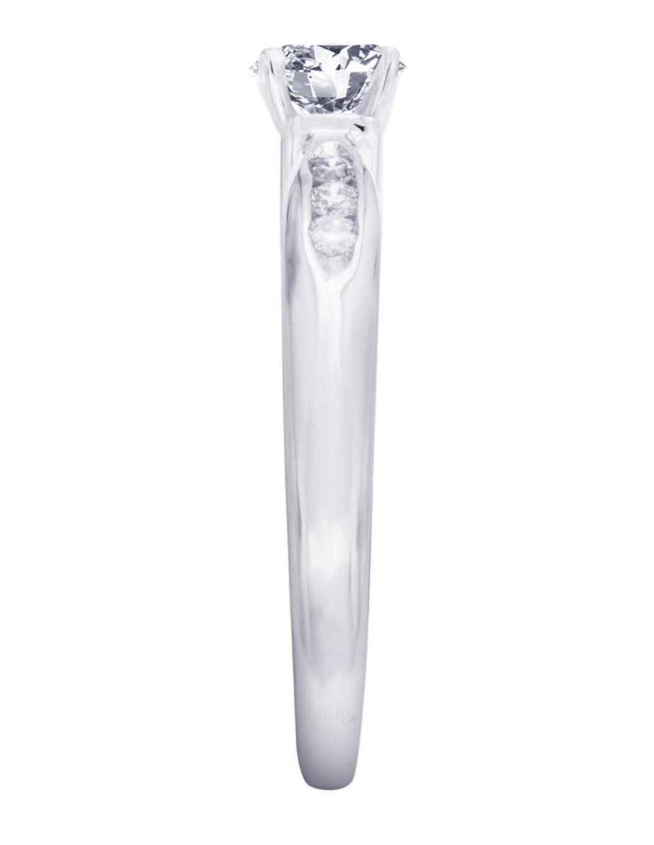 Solitario de oro blanco 14 k Fedelta diamante 2