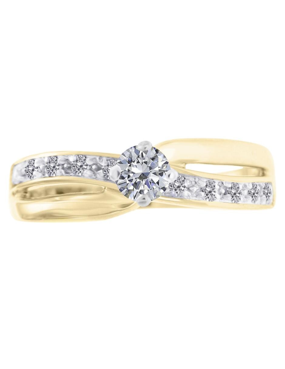 Solitario de oro 14 k Union diamante
