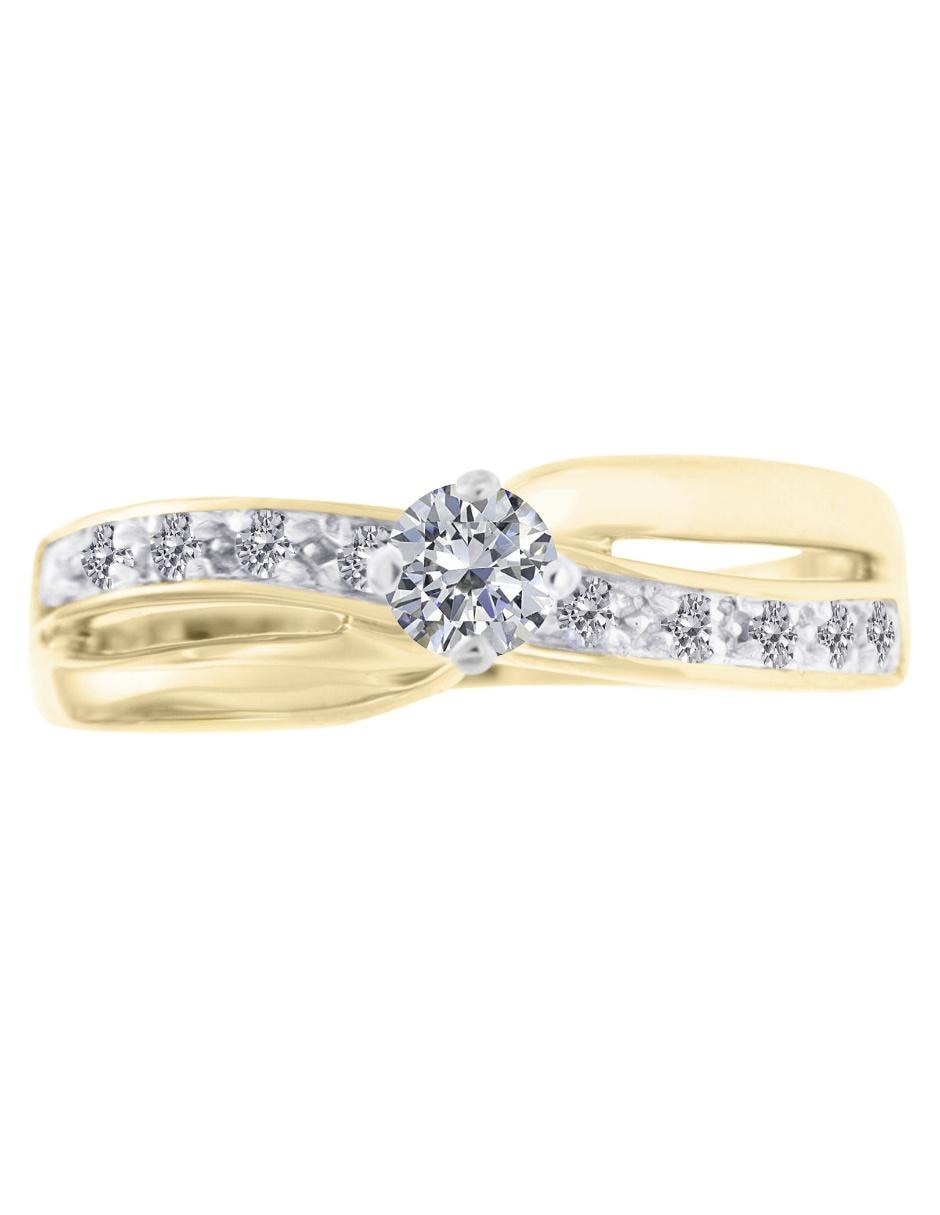 Solitario de oro 14 k Union diamante