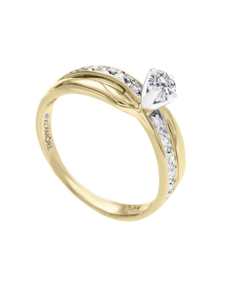 Solitario de oro 14 k Union diamante 4