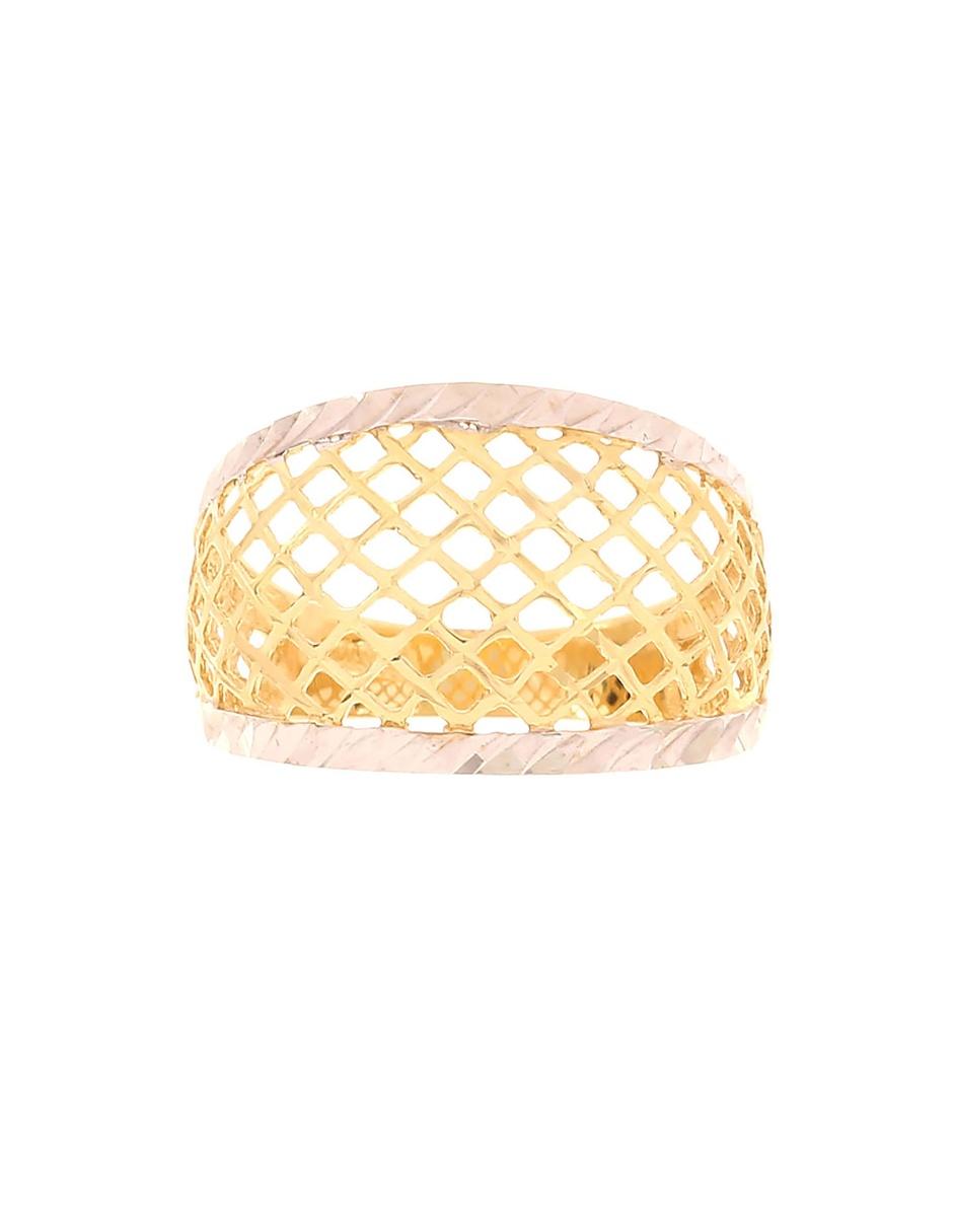 Anillo 14 k de oro amarillo pulido