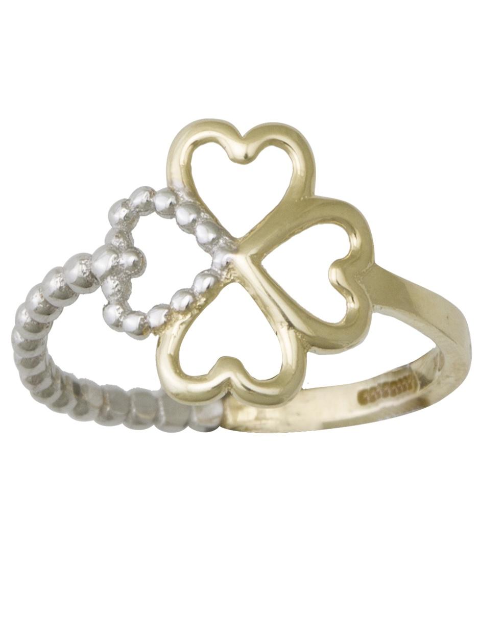 Anillo de trébol de oro pulido 1