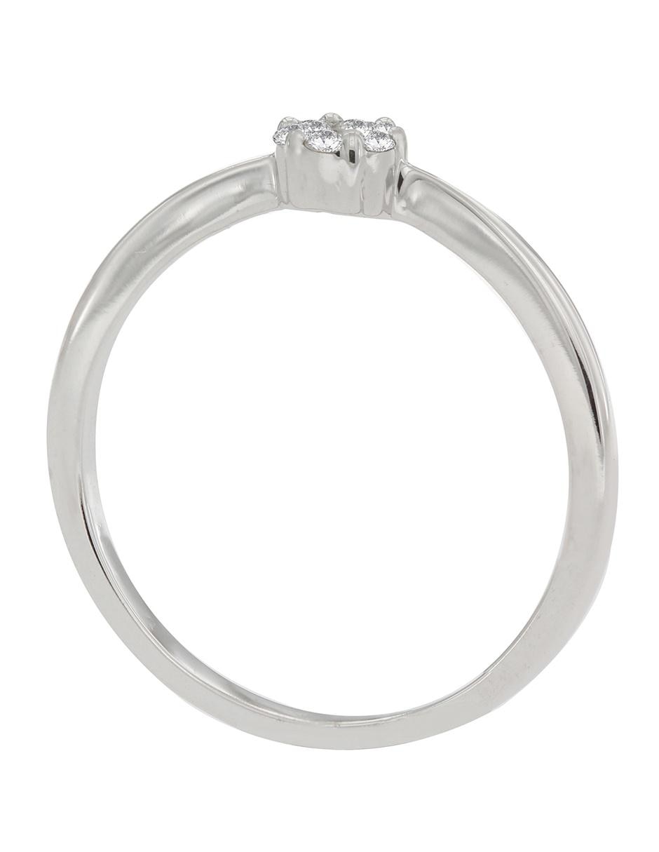 Anillo de flor 14 k de oro blanco diamante brillante 4