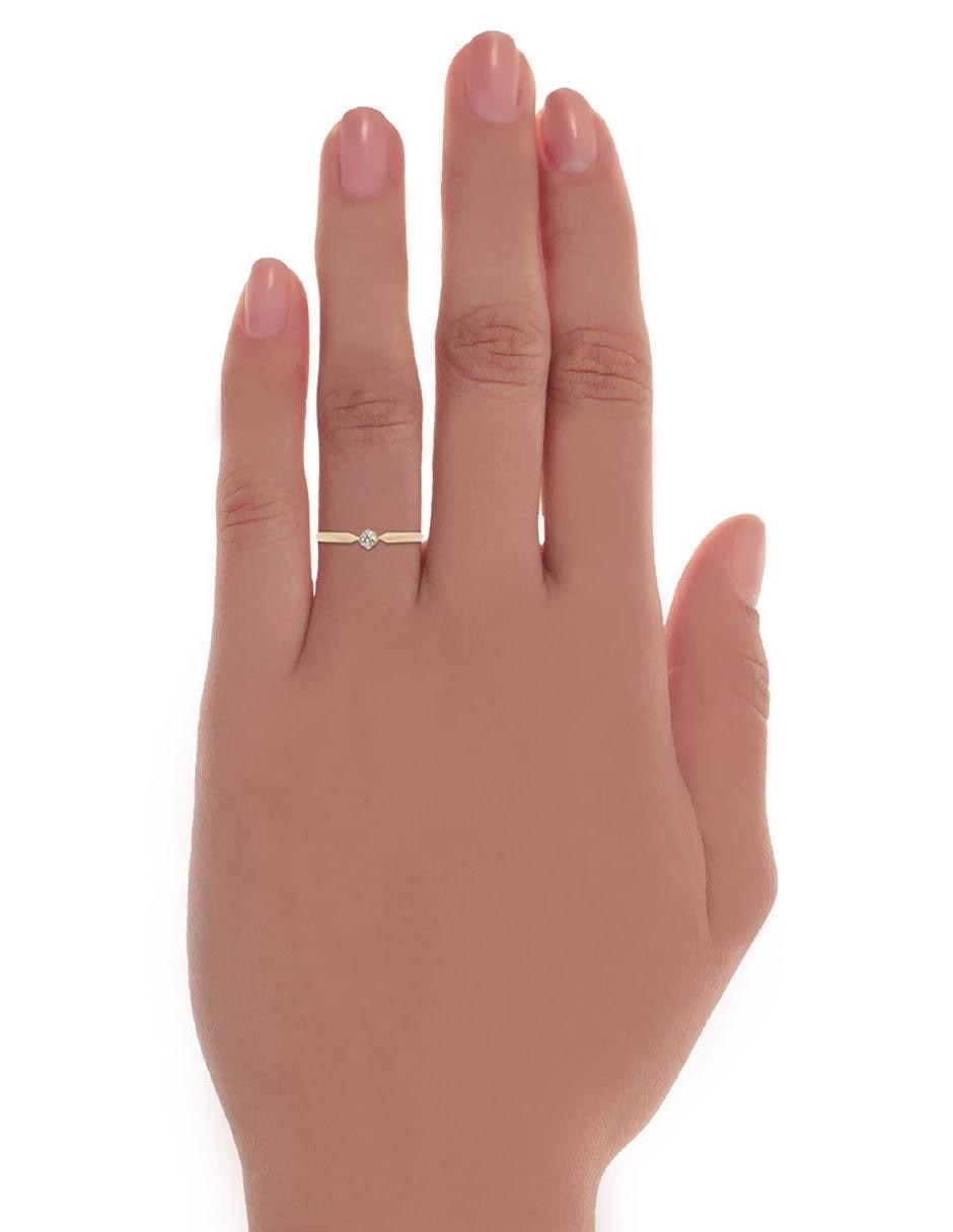 Anillo de compromiso de oro blanco 14 k diamante 3