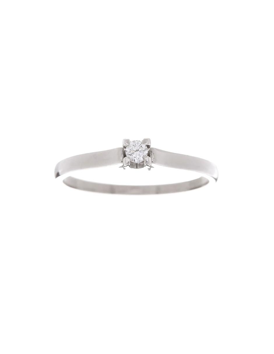 Anillo de compromiso de oro blanco 14 k diamante