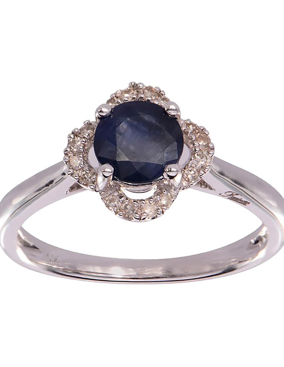 Anillo de flor Margaret 14 k de oro blanco zirconia y diamante pavé 2