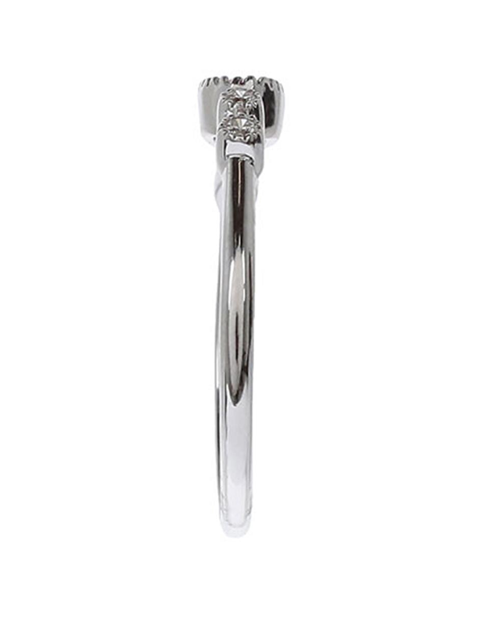 Anillo ovalado Addel 14 k de oro blanco rubí y diamante brillante 4