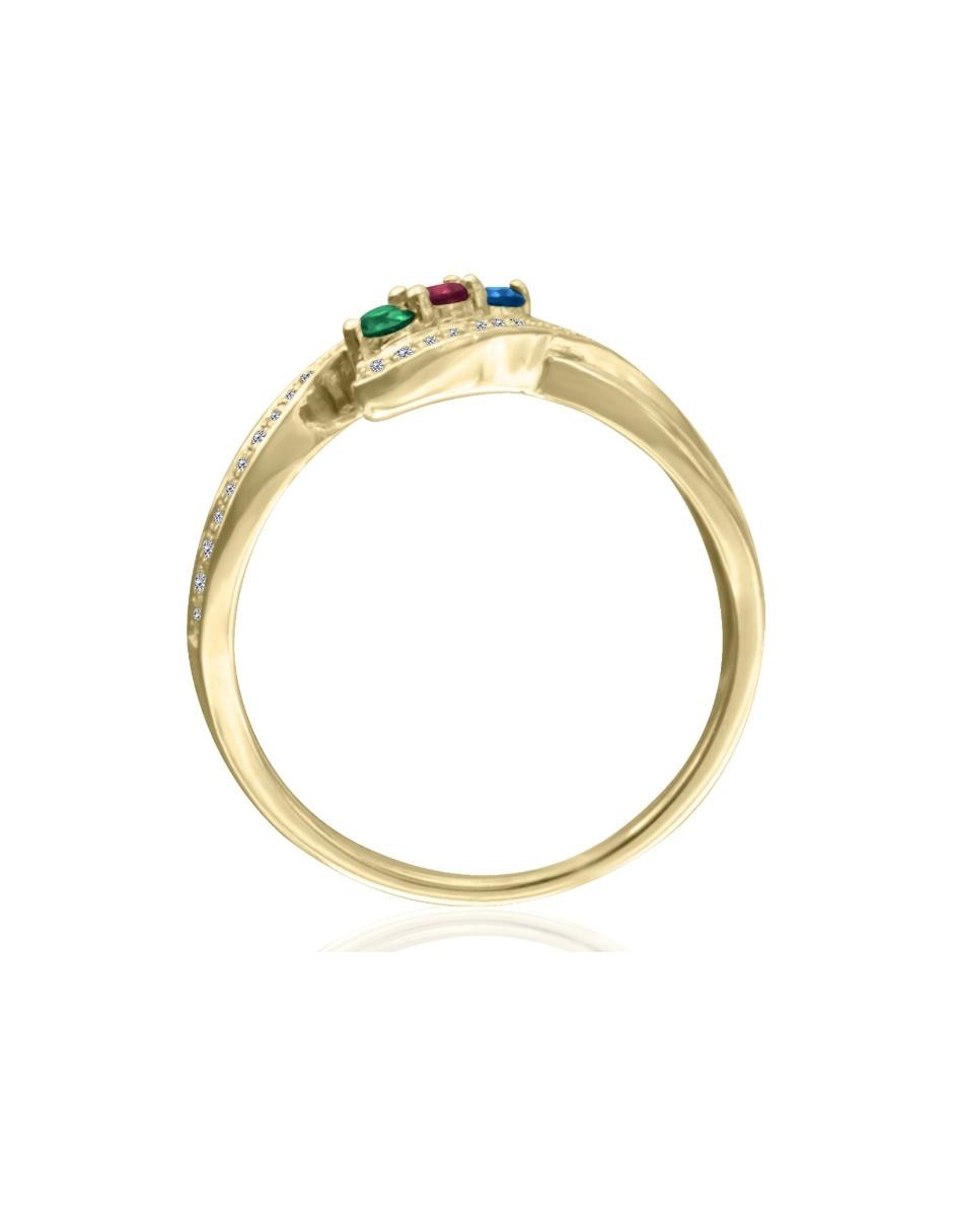 Anillo Altea 14 k de oro amarillo esmeralda, zafiro y rubí brillante 5
