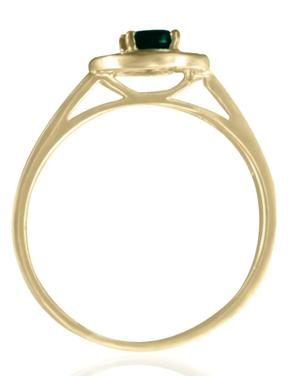 Anillo Clara 14 k de oro amarillo esmeralda y diamante pavé 3