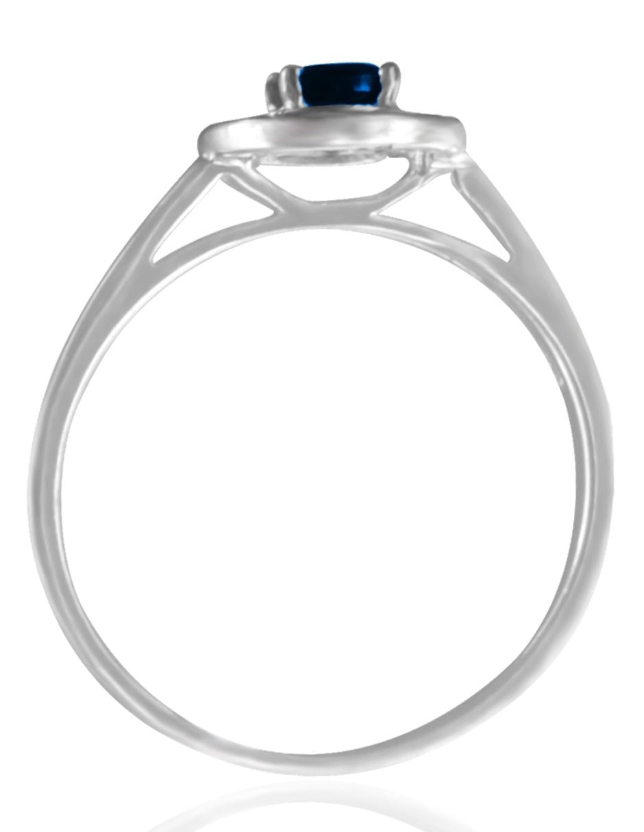 Anillo de flor Clara 14 k de oro blanco zirconia y diamante pavé 5