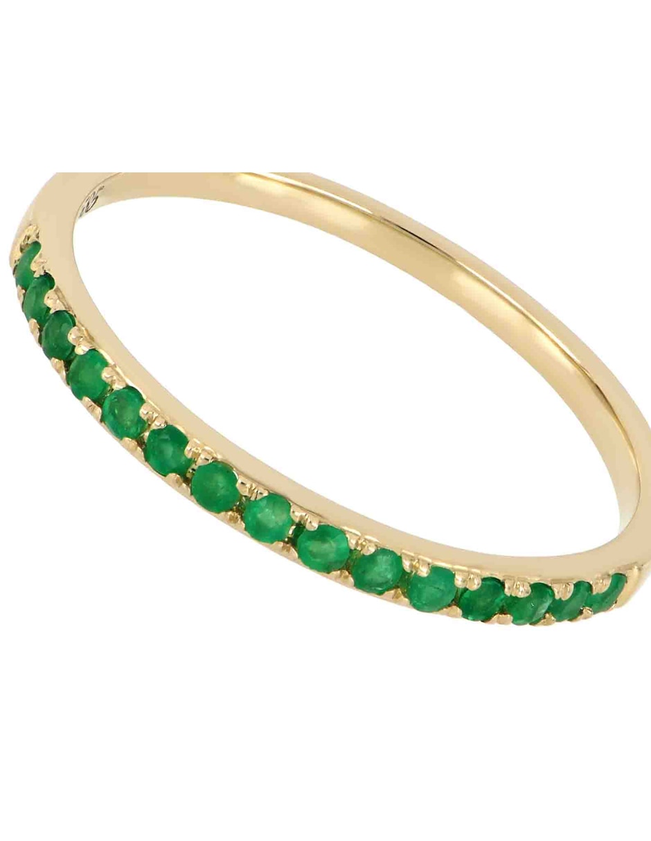 Anillo 14 k de oro amarillo esmeralda pulido 3