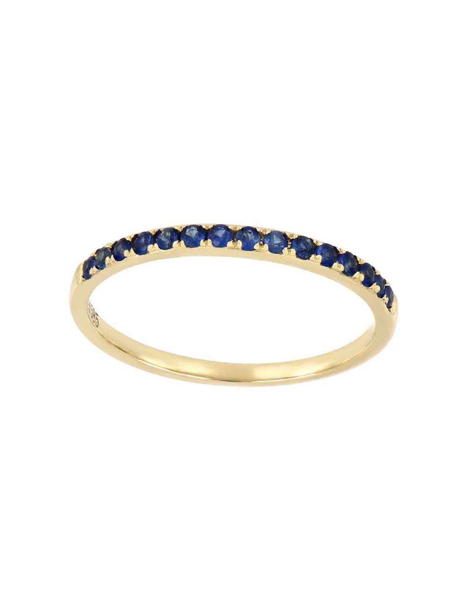 Anillo 14 k de oro amarillo zafiro pulido 2