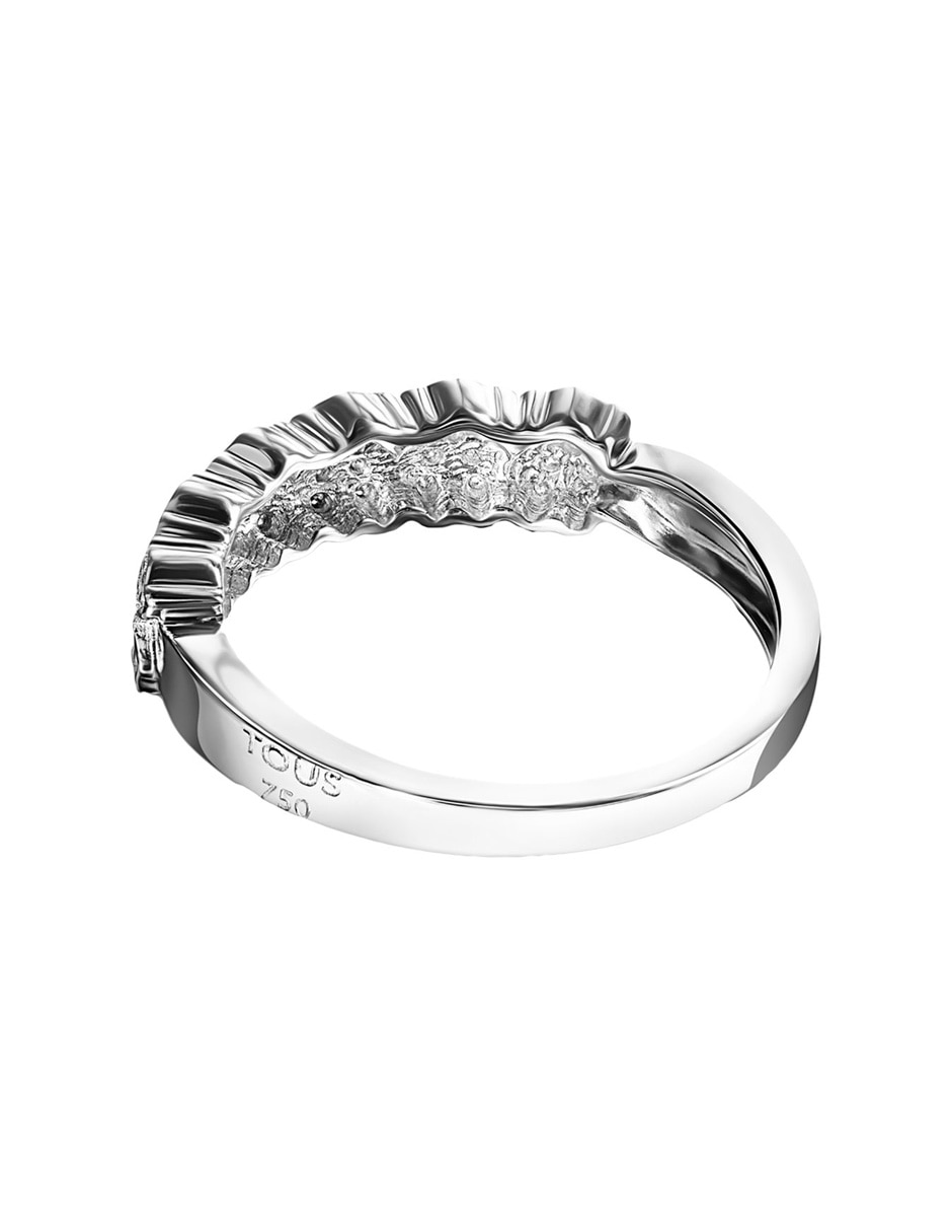 Anillo de oso Puppies 18 k de oro blanco diamante brillante 2