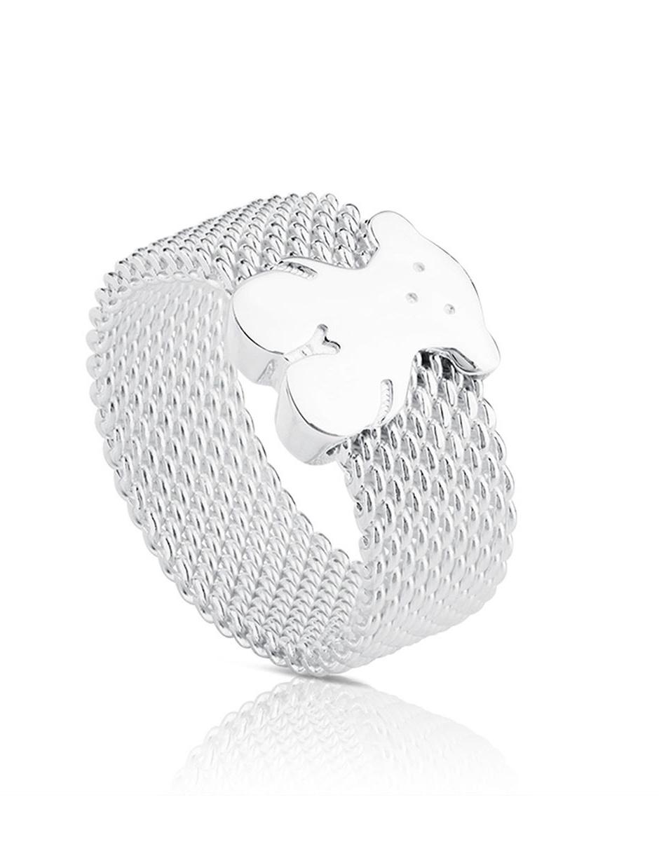Anillo de oso Icon Mesh P 925 de plata brillante 1