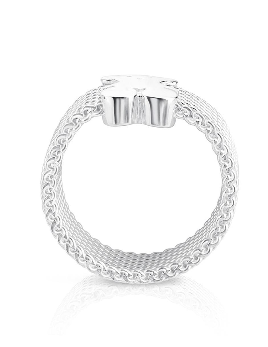 Anillo de oso Icon Mesh P 925 de plata brillante 3