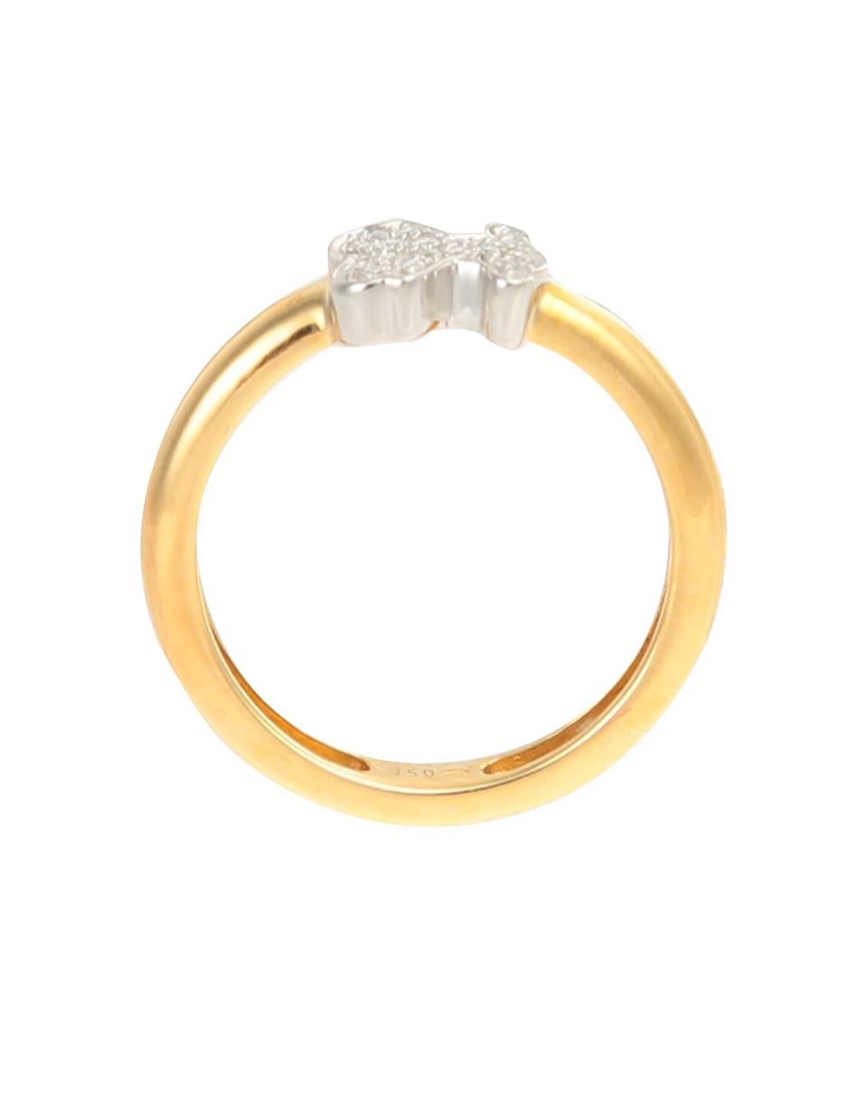Anillo de moño Gen 18 k de oro diamante brillante 2